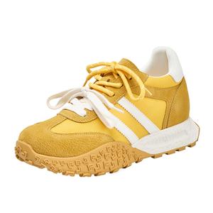 Дышащие влагоотводящие низкие повседневные кроссовки Women's QINGZHUHU, желтый