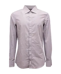 Полосатая рубашка, изготовленная в Италии. Dsquared2, коричневый