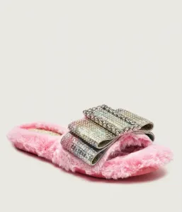 Уютные тапочки-слайды с бантом Kurt Geiger, розовый