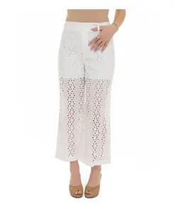 Вышитые короткие хлопковые брюки Liu Jo, белый