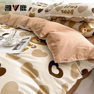 Yalu Комплект постельного белья 1.2 м, 3 предмета: пододеяльник 150*200 см, простыня, наволочка, Aixin Xiaoxiong, мягкая шелковистая ткань, цвет/тип