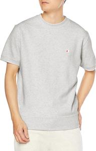 Мужская толстовка Champion C3-X013 с коротким рукавом и круглым вырезом, короткий рукав, толстовка с круглым вырезом, короткий рукав, короткий рукав, флисовая подкладка, хлопок, США, серый