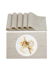Relaxdays Набор из 6 салфеток под тарелки кремового цвета - (Ш)45 x (Г)30 см