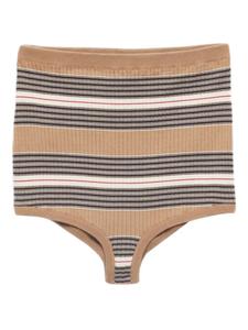 Prada полосатые шорты в рубчик, нейтральный