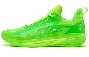 QIAODAN Баскетбольные кроссовки FE3.0, низкие, мужские, цвет: ярко-зеленый/огненно-желтый