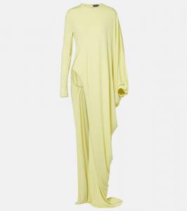 Асимметричное платье макси из крепового джерси Tom Ford, Cream