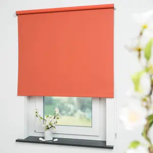 Ролетная штора Liedeco с боковой тягой «Uni», затемняющая, энергосберегающая, с отверстием, цвет terra