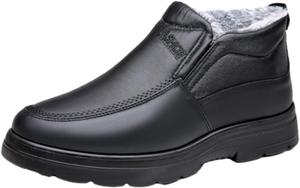 Мужские зимние повседневные ботинки, водонепроницаемые, противоскользящие, для прогулок на улице, с мягкой теплой подкладкой, теплые снегоступы Zplmide, черный