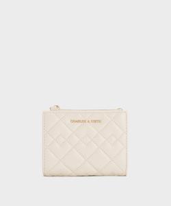 Маленький стеганый кошелек Duo Charles & Keith, цвет Cream