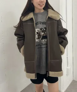 Пиджак средней длины из искусственной кожи в стиле «мюон» Archives, цвет Brown