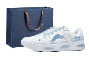 LINING Легкие и дышащие лоу-топ скейтерские кроссовки Pontoon Boats для мужчин, бело-синие