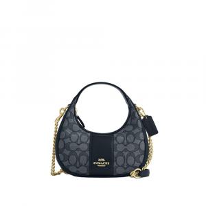 КОЛЛЕКЦИЯ CARMEN Сумка Через Плечо из Коровьей Кожи с Текстильными Вставками, Женская Сумка-Труба Деним Синий COACH