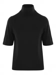 Свитер с высоким воротником и короткими рукавами ALLUDE, черный