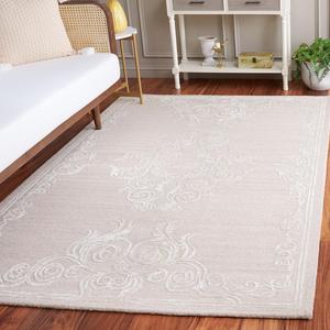 Ковер SAFAVIEH, 183 x 275 см, Glamour Collection, Light Brown & Ivory, ручной работы из шерсти и вискозы, идеально для гостиной, спальни, столовой (GLM604T-6)