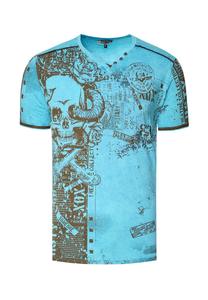 Футболка Rusty Neal Футболка с крутым принтом по всей поверхности RUSTY NEAL, бирюзовый