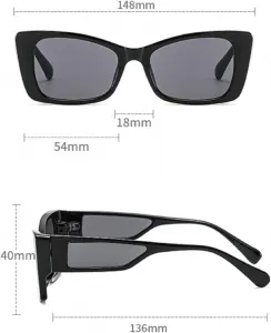 Женские солнцезащитные очки Melrose Cute с блестящими бриллиантами, многоугольными стразами и защитой от УФ-излучения 920, Black