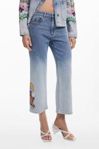 Джинсовые кюлоты с вышивкой