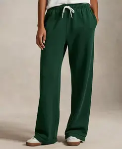 Женские флисовые спортивные штаны с широкими штанинами и кулиской Polo Ralph Lauren, зеленый