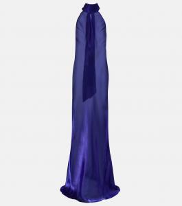 Полупрозрачное платье из органзы Sienna Galvan, Lapis Lazuli