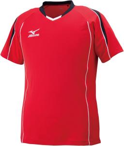 Волейбольная футболка Mizuno V2MA6087, тренировочная футболка, короткий рукав, впитывает пот, быстро сохнет, сухая, облегающий крой, унисекс, черный/красный