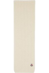 Moncler Ребристый шарф цвета слоновой кости