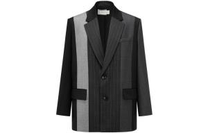 Feng Chen Wang Мужской деловой костюм черный серый, Black Gray