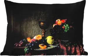 Подушка для улицы - деревенская - столовая - фрукты - натюрморт - чашка - 50 x 30 см - водонепроницаемая - подушка для отдыха - подушка для дивана - украшение для гостиной MuchoWow