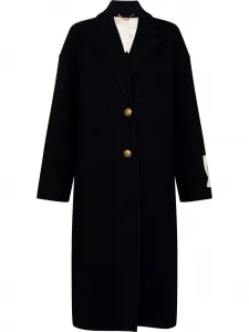 Однобортное пальто с нашивкой-логотипом GOLDEN GOOSE, синий