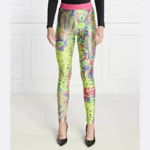 Леггинсы узкого кроя Versace, зеленый