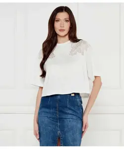 Блуза Loose fit Elisabetta Franchi, белый