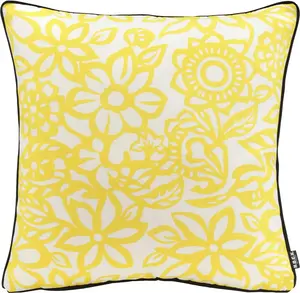 Х.ОК.К. Подушка декоративная "Палома", чехол с наполнителем, 1 штука, в цветочном исполнении H.O.C.K. 30х50 см, цвет gelb + geblümt