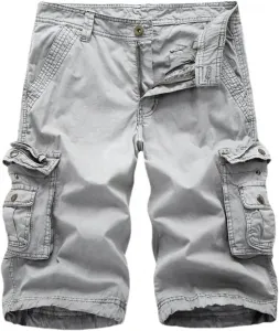 Мужские шорты карго летние casual solid color multi-pocket plus size
