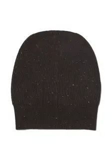 Шапка бини в рубчик с блестками Peserico, коричневый