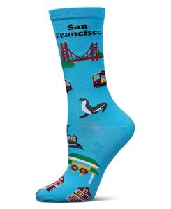 Женские носки San Francisco Rayon From Crew Socks MeMoi, Blue grotto