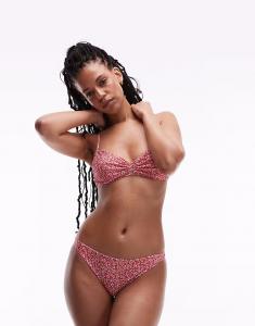 Бикини-топ-бандо с закрученным узлом, бретельками-халтер и съемными подкладками с мелким цветочным принтом & Other Stories