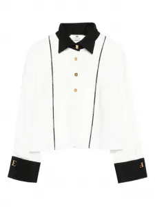 Рубашка со складками Elisabetta Franchi, белый