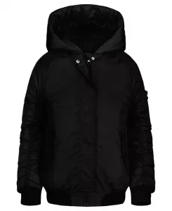 Детская худи-куртка-бомбер с длинным рукавом для девочек 7-16 лет Calvin Klein, черный