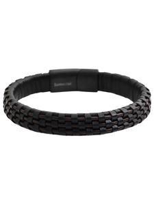 Adeliás Кожаный браслет унисекс, 19 см, черный