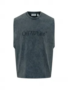 Майка без рукавов с логотипом Off-White, серый