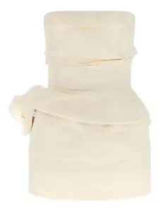 Мини-платье с кружевом и драпировкой в ​​виде цветка Magda Butrym, нейтральный