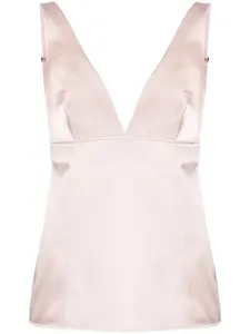 Атласный топ с V-образным вырезом Givenchy, розовый