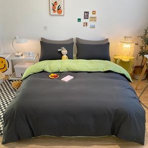 LUOLAI HOME Комплект постельного белья, 3 предмета, 120 см, темно-серый + матча