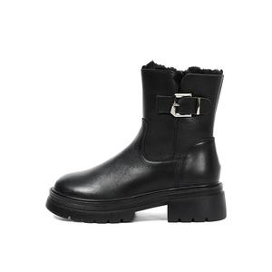 PT'SON Черные женские полусапожки из коровьей кожи, цвет Black Cow Leather