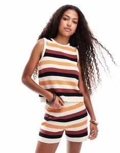 Вязаный топ в медную полоску Vero Moda