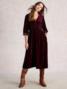 Платье Lucy Velvet Midi Smock White Stuff