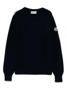 Moncler Enfant свитер с нашивкой-логотипом, синий