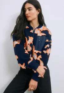 Куртка-Бомбер стандартного кроя из искусственной кожи с разным количеством карманов Next, Navy/Orange Floral