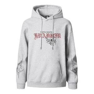 Толстовка Unisex Hooded Moderate Heavyweight HUANQIU, белый heather серый