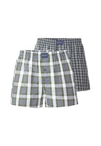 Мужские тканые боксеры, упаковка из 2 шт. - нижнее белье, трусы, хлопок, логотип, клетка TOM TAILOR, синий