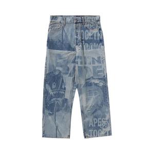 Брюки BAPE Overall Lasered Relaxed Fit 13oz Denim Pants, Blue
